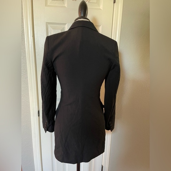 Barneys New York Vintage Black Single Breasted Long Blazer Size 6 - Picture 6 of 6